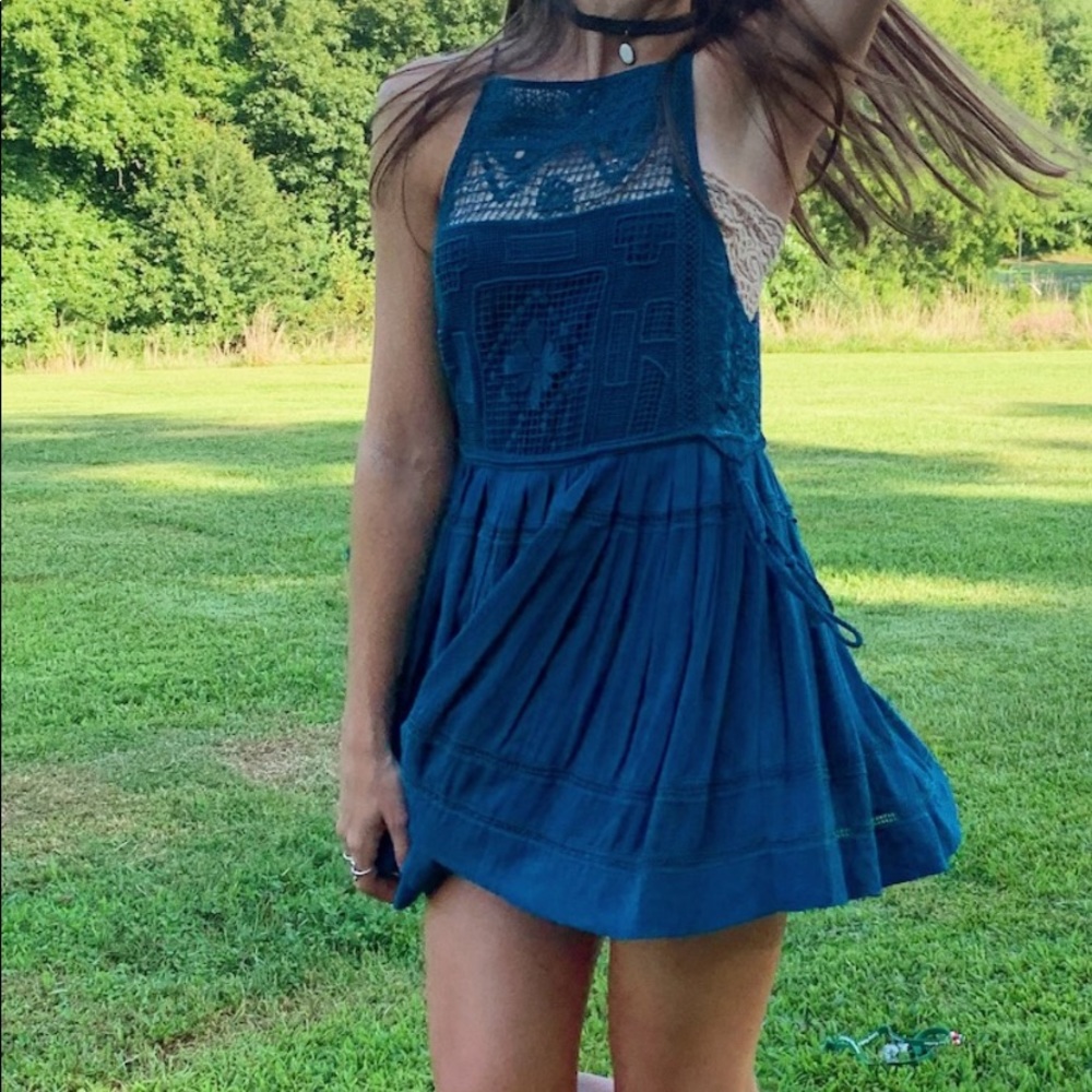 Free People High neck Crochet Dress